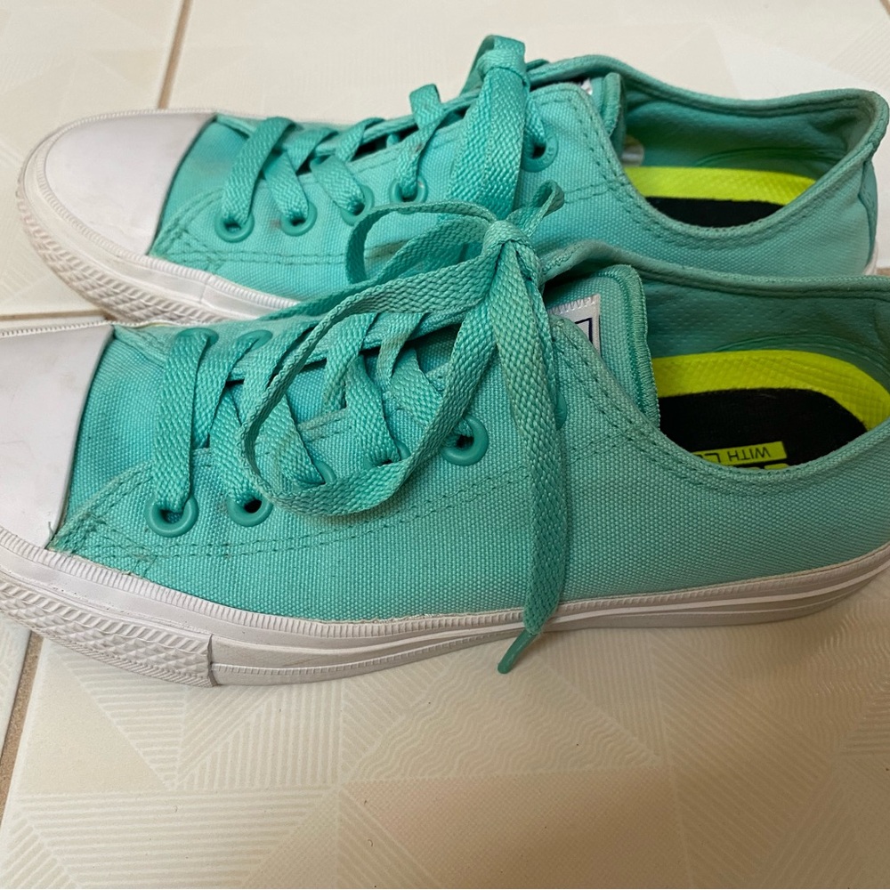 Teal converse chuck taylor all star low tops casual comfy everyday sneakers - Picture 2 of 4